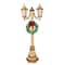 6ft. Pre-Lit Gold And Green Lamp Post With Twinkling Lights